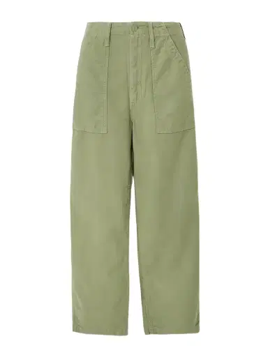 Mother The Fangirl Fatigue Flood Cotton-canvas Barrel-leg Pants | Thumbnail 1 Mother The Fangirl Fatigue Flood Cotton-canvas Barrel-leg Pants | Thumbnail 1