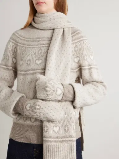Khaite Christel Fair Isle Cashmere Mittens | Thumbnail 2 Khaite Christel Fair Isle Cashmere Mittens | Thumbnail 2