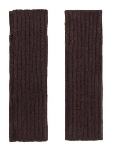 Yves Salomon Ribbed Cashmere Fingerless Mittens | Thumbnail 1