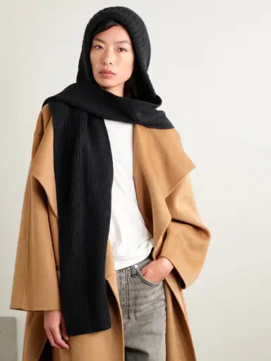 Yves Salomon Hooded Ribbed Wool And Cashmere-blend Snood | Thumbnail 2