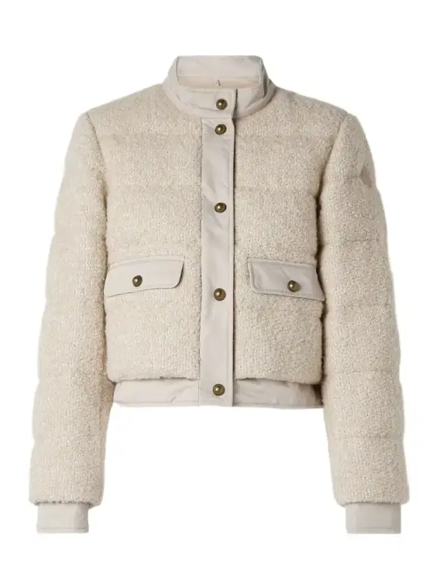 Blandy Cropped Shell-trimmed Bouclé Down Jacket