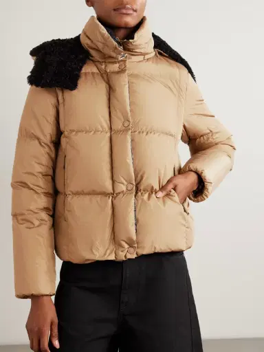 Moncler Castelnou Appliquéd Hooded Fleece-trimmed Shell Down Jacket | Thumbnail 3