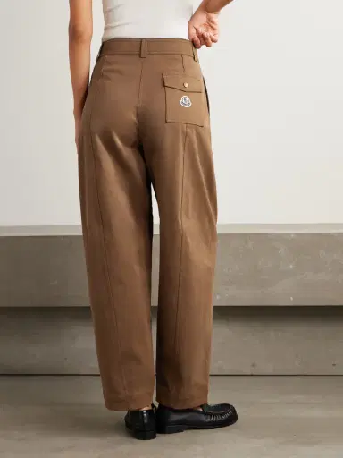 Moncler Appliquéd Cotton-blend Gabardine Straight-leg Pants | Thumbnail 4