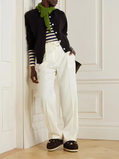 Moncler Pleated Wool-gabardine Wide-leg Pants | Thumbnail 2 Moncler Pleated Wool-gabardine Wide-leg Pants | Thumbnail 2