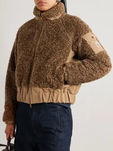 Moncler Coligny Shell-trimmed Fleece Down Jacket | Thumbnail 3 Moncler Coligny Shell-trimmed Fleece Down Jacket | Thumbnail 3
