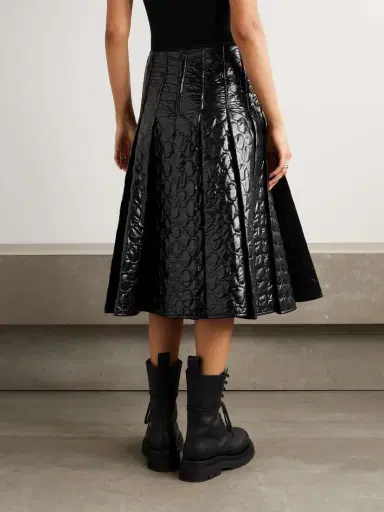 Moncler Appliquéd Pleated Quilted Padded Shell Skirt | Thumbnail 4