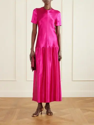 FFORME Clodia Pleated Textured-satin Maxi Dress | Thumbnail 2