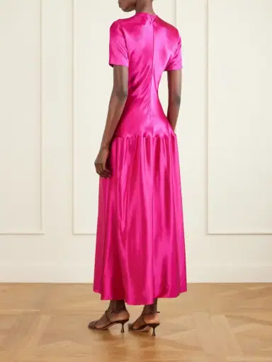 FFORME Clodia Pleated Textured-satin Maxi Dress | Thumbnail 4
