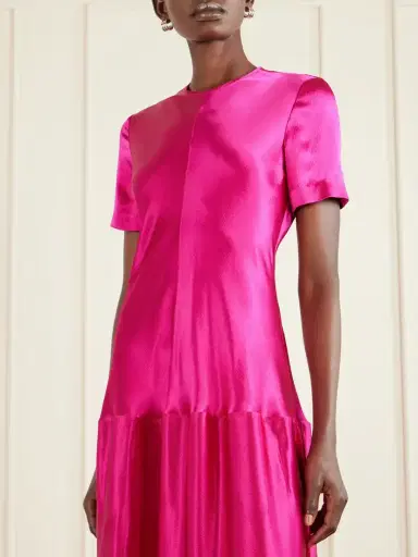 FFORME Clodia Pleated Textured-satin Maxi Dress | Thumbnail 5