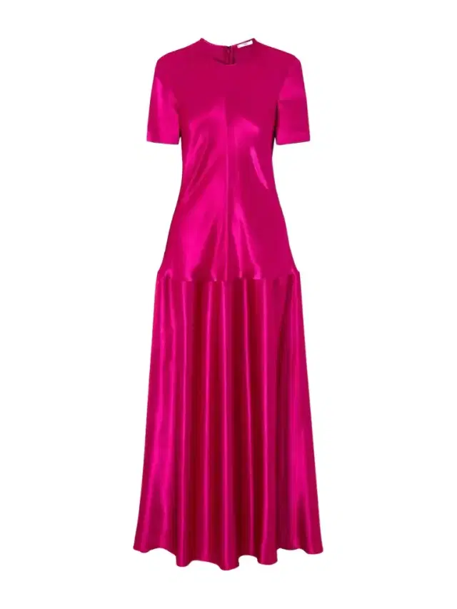 Clodia Pleated Textured-satin Maxi Dress
