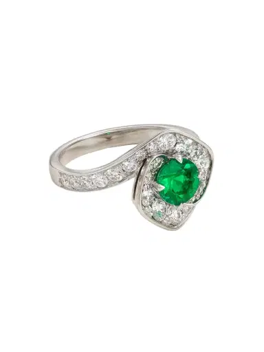 David Morris Frozen Kiss 18-karat White Gold, Diamond And Emerald Ring | Thumbnail 1