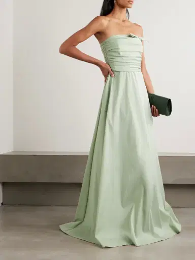 BERNADETTE Lucinda Strapless Bow-detailed Taffeta Gown | Thumbnail 2