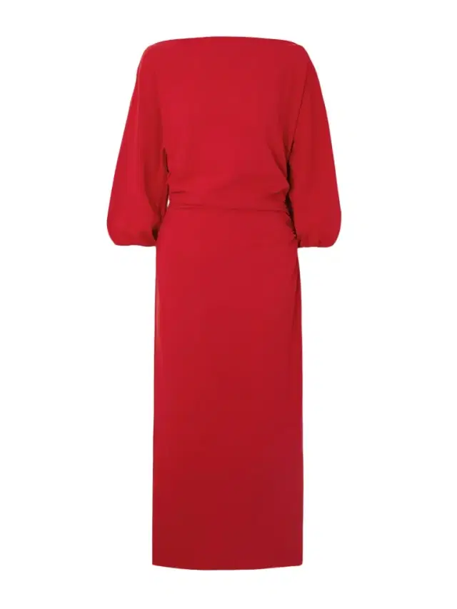 Ezra Ruched Crepe Midi Dress