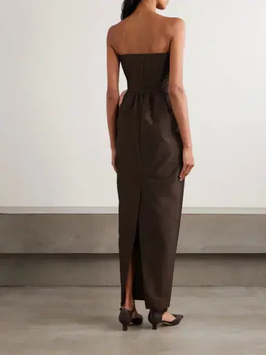 BERNADETTE Lina Strapless Bow-embellished Taffeta Gown | Thumbnail 3