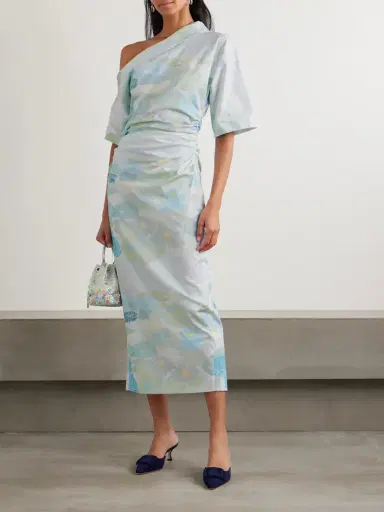 BERNADETTE Bowery Off-the-shoulder Printed Stretch-cotton Midi Dress | Thumbnail 2 BERNADETTE Bowery Off-the-shoulder Printed Stretch-cotton Midi Dress | Thumbnail 2