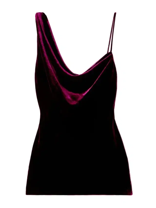 Asymmetric Draped Velvet Top
