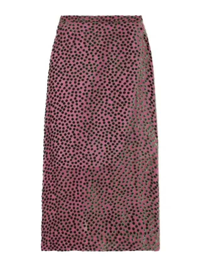 Devoré-velvet Midi Skirt