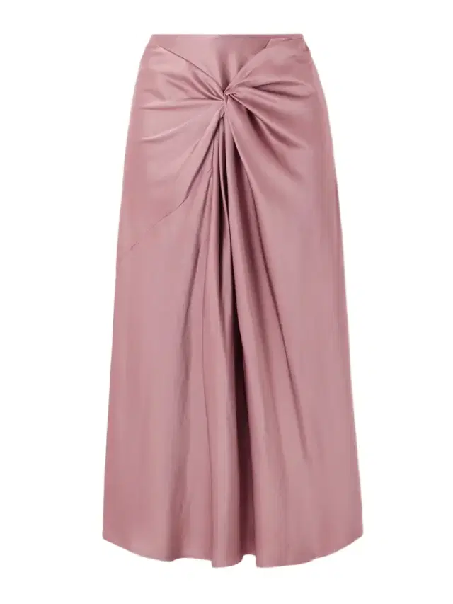 Twist-front Satin-crepe Midi Skirt