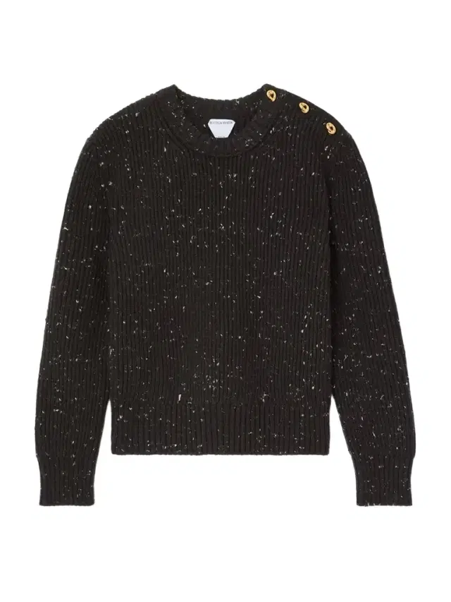 Button-detailed Ribbed Wool-blend Sweater