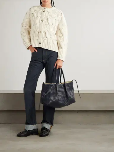 Bottega Veneta Cropped Cable-knit Wool Cardigan | Thumbnail 2 Bottega Veneta Cropped Cable-knit Wool Cardigan | Thumbnail 2