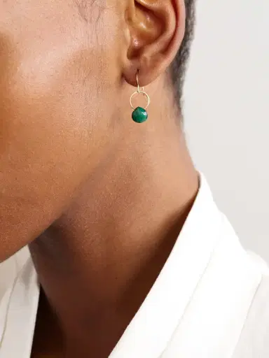 Melissa Joy Manning 14-karat Recycled Gold Malachite Earrings | Thumbnail 2