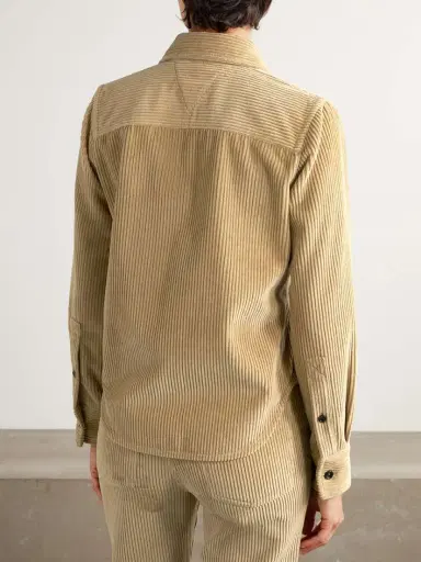 Bottega Veneta Leather-trimmed Cotton-corduroy Shirt | Thumbnail 3 Bottega Veneta Leather-trimmed Cotton-corduroy Shirt | Thumbnail 3