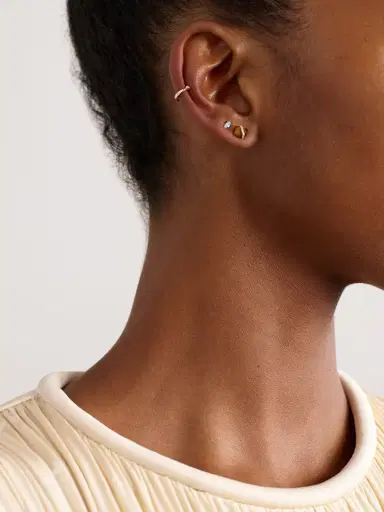 Melissa Joy Manning 14-karat Recycled Gold, Tiger's Eye And Herkimer Diamond Earrings | Thumbnail 4 Melissa Joy Manning 14-karat Recycled Gold, Tiger's Eye And Herkimer Diamond Earrings | Thumbnail 4