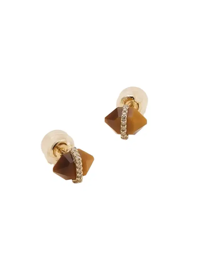 14-karat Recycled Gold, Tiger's Eye And Herkimer Diamond Earrings