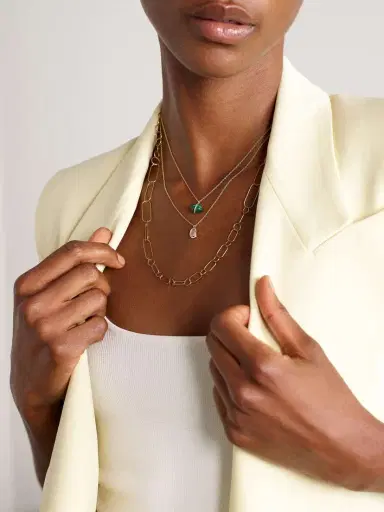 Melissa Joy Manning 14-karat Recycled Gold, Malachite And Herkimer Diamond Necklace | Thumbnail 5 Melissa Joy Manning 14-karat Recycled Gold, Malachite And Herkimer Diamond Necklace | Thumbnail 5