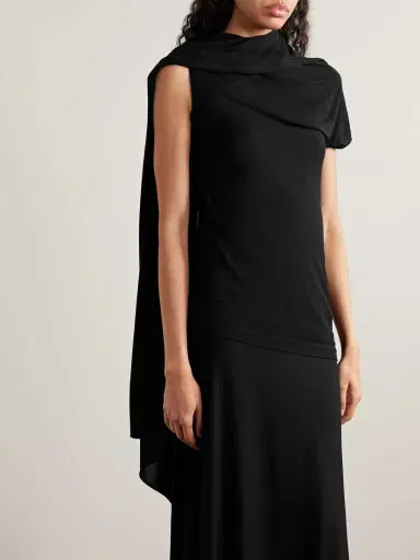The Row Isadra Draped Crepe-jersey Top | Thumbnail 3 The Row Isadra Draped Crepe-jersey Top | Thumbnail 3