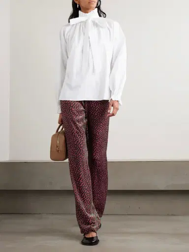 La DoubleJ Icon Cerere Tie-detailed Ruffled Cotton-poplin Blouse | Thumbnail 2 La DoubleJ Icon Cerere Tie-detailed Ruffled Cotton-poplin Blouse | Thumbnail 2