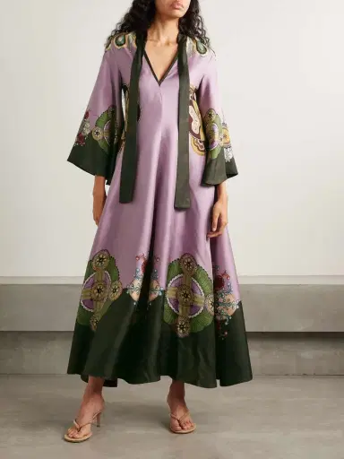 La DoubleJ Icon Magnifico Printed Silk-twill Maxi Dress | Thumbnail 3