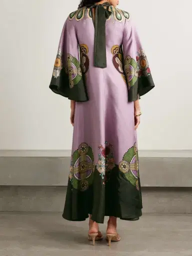 La DoubleJ Icon Magnifico Printed Silk-twill Maxi Dress | Thumbnail 4