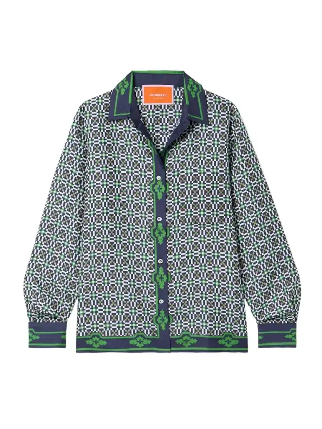 La DoubleJ Icon Boy Printed Silk-twill Shirt