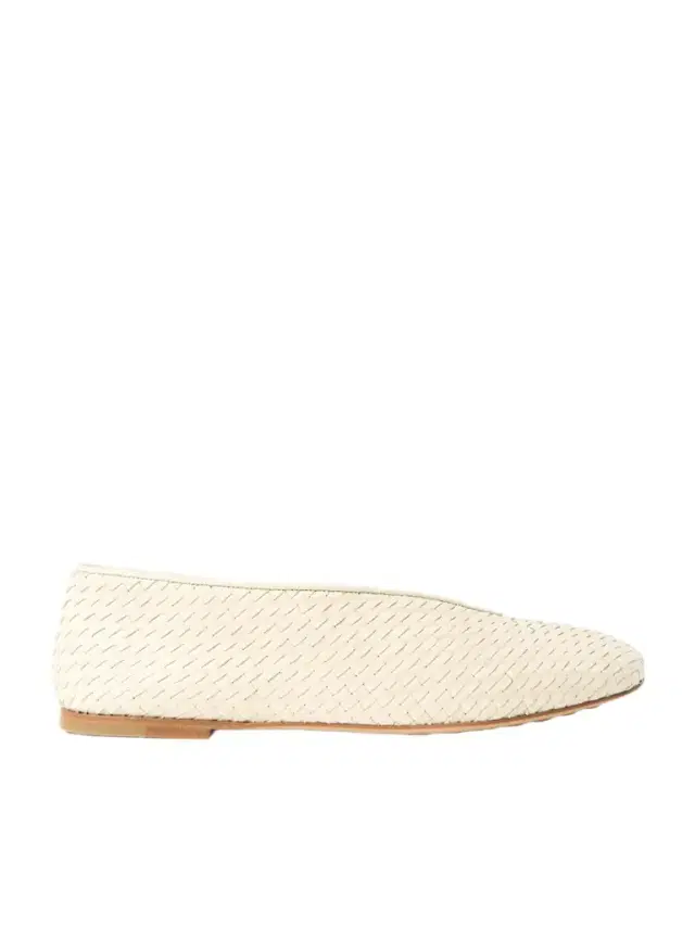 Rosa Intrecciato Leather Ballet Flats