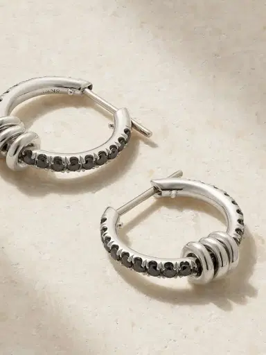 Spinelli Kilcollin Ara Sterling Silver Diamond Hoop Earrings | Thumbnail 3