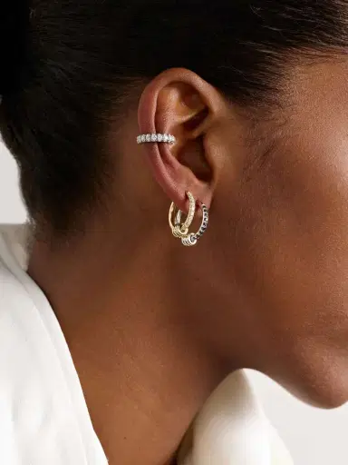 Spinelli Kilcollin Ara Sterling Silver Diamond Hoop Earrings | Thumbnail 4