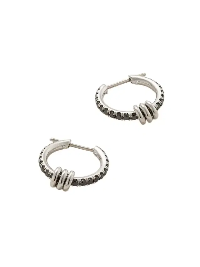 Spinelli Kilcollin Ara Sterling Silver Diamond Hoop Earrings