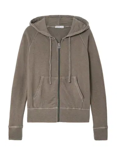 James Perse Vintage French Cotton-terry Hoodie | Thumbnail 1 James Perse Vintage French Cotton-terry Hoodie | Thumbnail 1