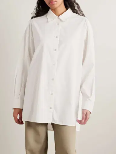 The Row Luka Oversized Cotton And Cashmere-blend Twill Shirt | Thumbnail 3 The Row Luka Oversized Cotton And Cashmere-blend Twill Shirt | Thumbnail 3