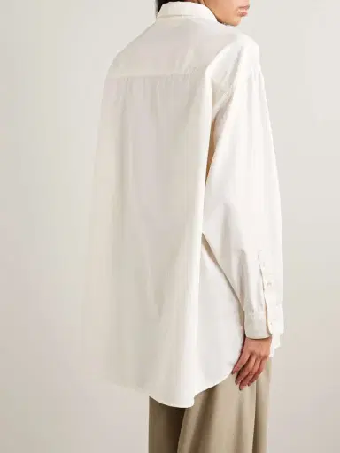 The Row Luka Oversized Cotton And Cashmere-blend Twill Shirt | Thumbnail 4 The Row Luka Oversized Cotton And Cashmere-blend Twill Shirt | Thumbnail 4