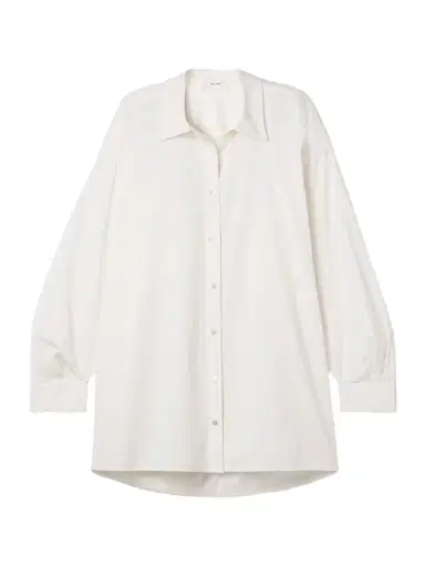 The Row Luka Oversized Cotton And Cashmere-blend Twill Shirt | Thumbnail 1 The Row Luka Oversized Cotton And Cashmere-blend Twill Shirt | Thumbnail 1