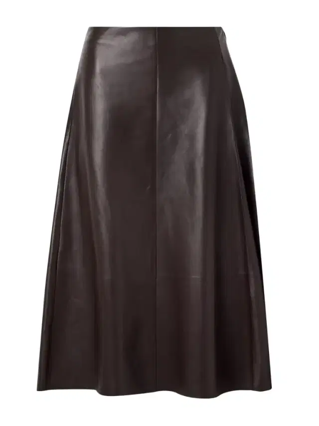 Hedora Pleated Paneled Leather Skirt