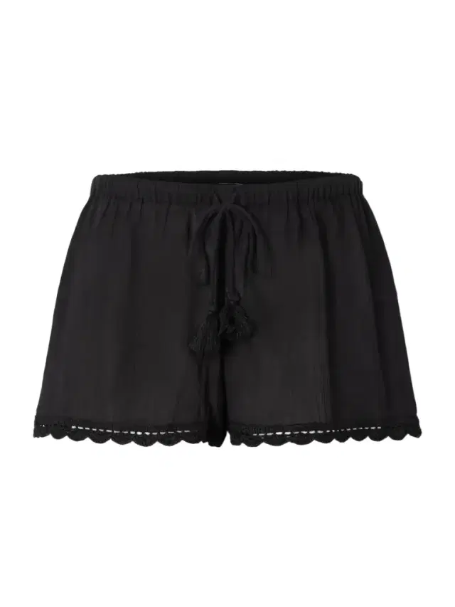 Aran Tasseled Crochet-trimmed Cotton Shorts