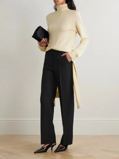 TOTEME Recycled Grain De Poudre Straight-leg Pants | Thumbnail 2 TOTEME Recycled Grain De Poudre Straight-leg Pants | Thumbnail 2