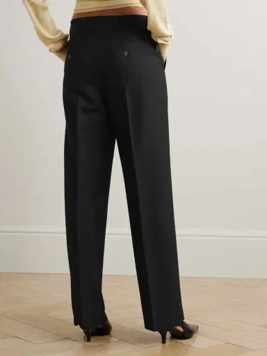 TOTEME Recycled Grain De Poudre Straight-leg Pants | Thumbnail 3 TOTEME Recycled Grain De Poudre Straight-leg Pants | Thumbnail 3
