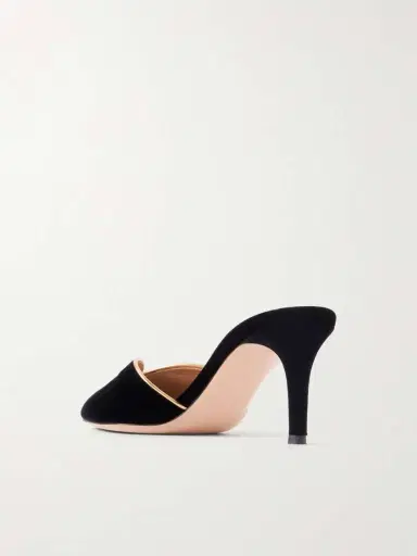 Gianvito Rossi 70 Leather-trimmed Velvet Mules | Thumbnail 3 Gianvito Rossi 70 Leather-trimmed Velvet Mules | Thumbnail 3