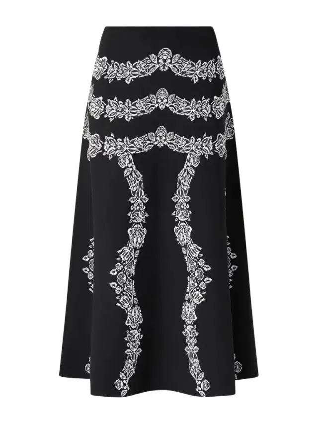 Valencia Floral-jacquard Midi Skirt