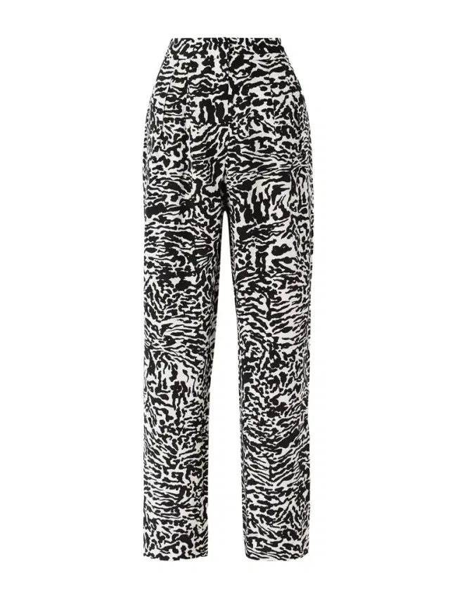 Aviva Printed Silk Crepe De Chine Wide-leg Pants