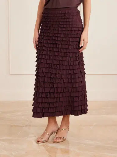 Ulla Johnson Mimi Tiered Ruffled Jersey Midi Skirt | Thumbnail 3 Ulla Johnson Mimi Tiered Ruffled Jersey Midi Skirt | Thumbnail 3
